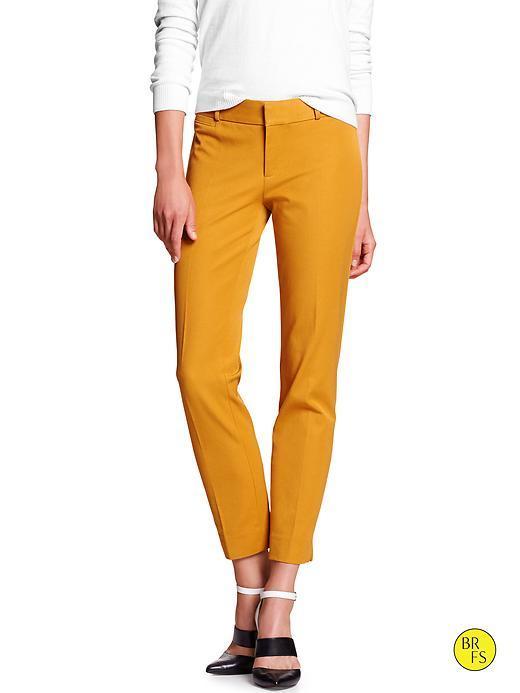 Banana Republic Womens Factory Sloan Fit Slim Ankle Pant Size 4 Petite - Chandelier Yellow