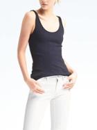 Banana Republic Womens Essential Stretch To Fit Ribbed Tank - Navy