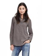 Banana Republic Womens Dillon Fit Pindot Shirt Size L - Br Dot Warm