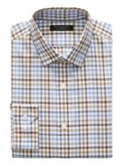 Banana Republic Mens Camden Standard-fit Non-iron Stretch Gingham Shirt Marfa Blue Size S