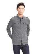 Banana Republic Mens Luxe Touch Military Shirt Size Xxl - Gray Heather