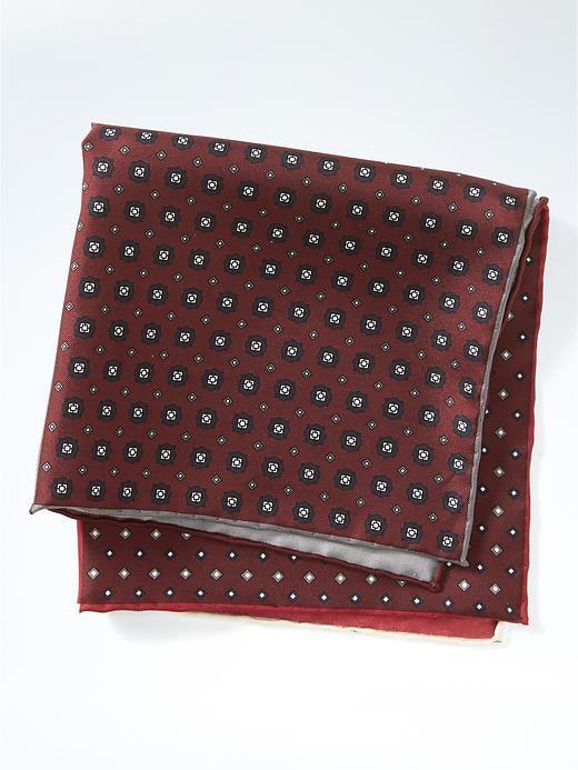 Banana Republic 4 In 1 Silk Pocket Square - Wine