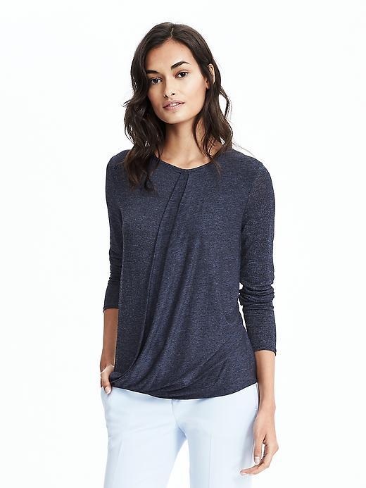 Banana Republic Womens Draped Jersey Top Size L - Violet