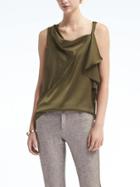 Banana Republic Womens Draped Cowl Neck Top - Seaweed