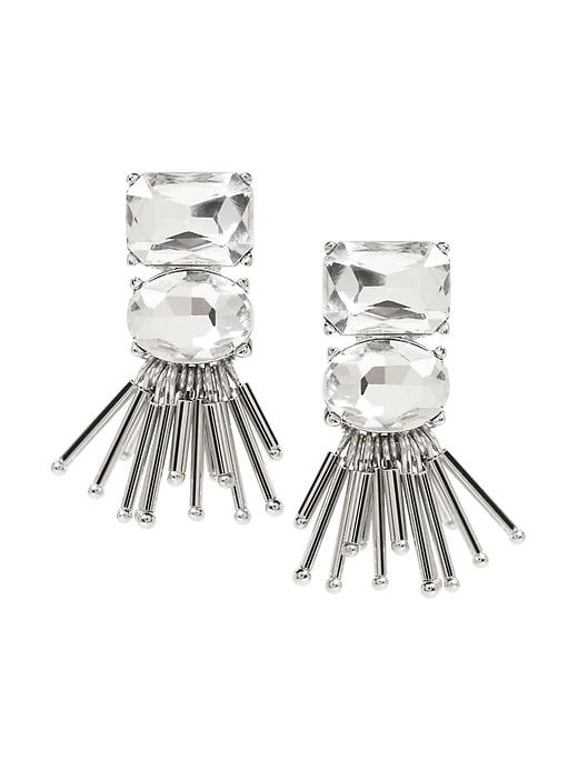 Banana Republic Stone And Beaded Fringe Earring