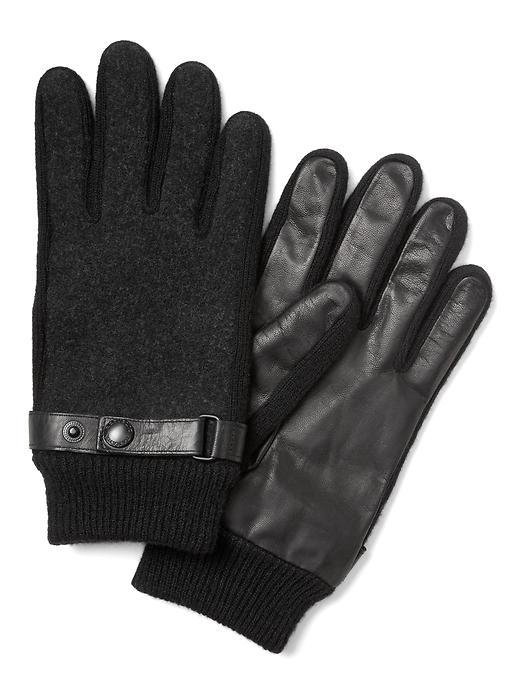 Banana Republic Mens Twill Flannel Glove - Black