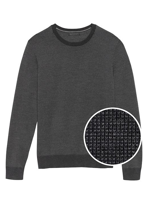Banana Republic Mens Extra-fine Italian Merino Wool Birdseye Crew-neck Sweater Heather Charcoal Size Xs