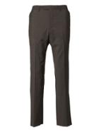 Banana Republic Mens Standard Brown Solid Italian Wool Suit Trouser - Dark Brown