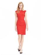 Banana Republic Womens Sloan Fit Crew Sheath Size 0 - Fire Coral
