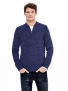 Banana Republic Heritage Scuba Half Zip Pullover Size L Tall - Marina Blue