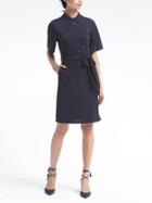 Banana Republic Scallop Collar Shirtdress - Navy