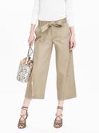 Banana Republic Womens Belted Wide Leg Crop Pant Size 0 Regular - Natural Stone