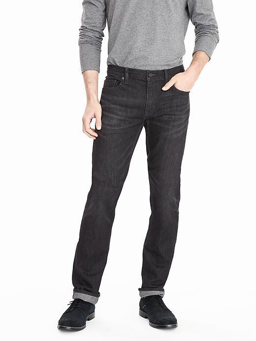 Banana Republic Mens Straight Black Wash Jean Size 32w 36l Tall - Black