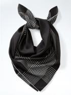 Banana Republic Plaid Large Square Silk Scarf - Black