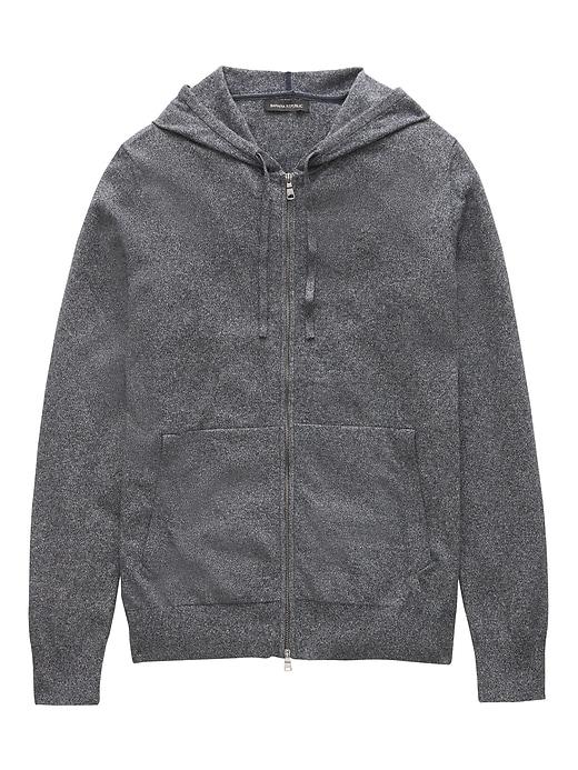 Banana Republic Mens Cotton-linen Full-zip Sweater Hoodie Navy Size L