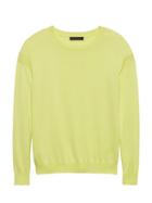 Banana Republic Womens Silk-cotton Pointelle Crew-neck Sweater Neon Yellow Size L