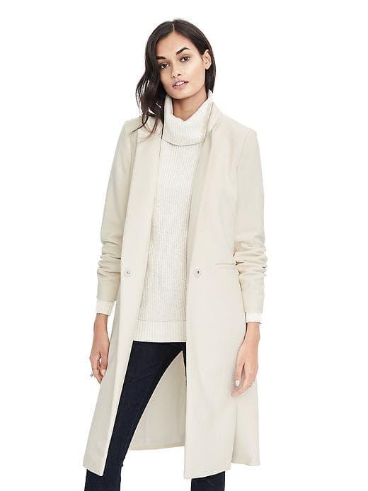 Banana Republic Womens Heritage Cream Maxi Coat - Cream