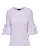 Banana Republic Womens Flutter-sleeve Sweater Top Lavender Cloud Size Xl