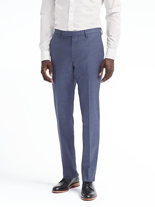 Banana Republic Mens Slim Solid Wool Suit Trouser Bright Blue Size 38w