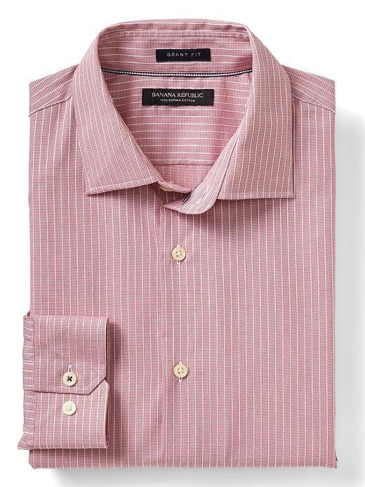 Banana Republic Mens Grant Fit Supima Cotton Shirt - Saucy Red