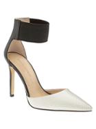 Banana Republic Womens Malory Elastic Strap Pump Size 10 - Blanco/black
