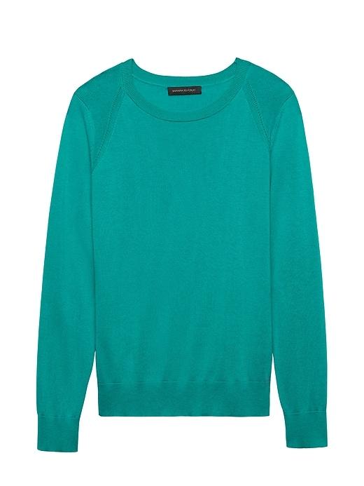 Banana Republic Womens Silk-cotton Crew-neck Sweater Jade Size M