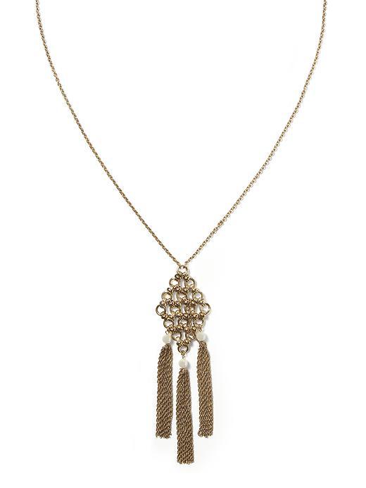Banana Republic Tassel Chain Necklace Size One Size - New Bronze