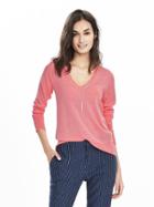 Banana Republic Womens Merino Wool Trapeze Pullover Size L - Guava Pink