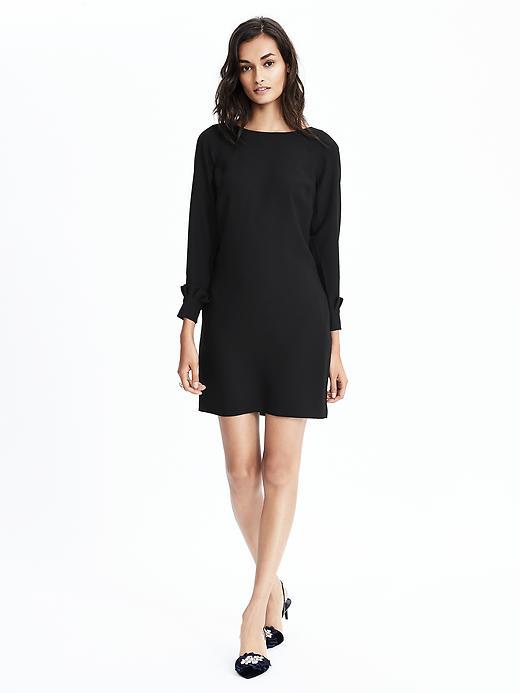 Banana Republic Womens Ruffle Cuff Dress Size 0 Petite - Black