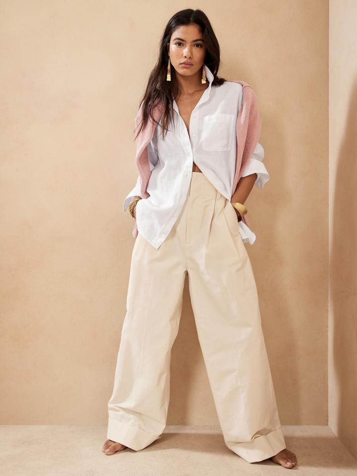 Petite Oversized Linen Shirt