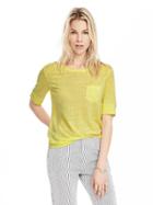 Banana Republic Womens Linen Pocket Crew Tee Size L - Sunbeam