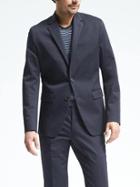 Banana Republic Mens Slim Stretch Cotton Solid Suit Jacket - Navy