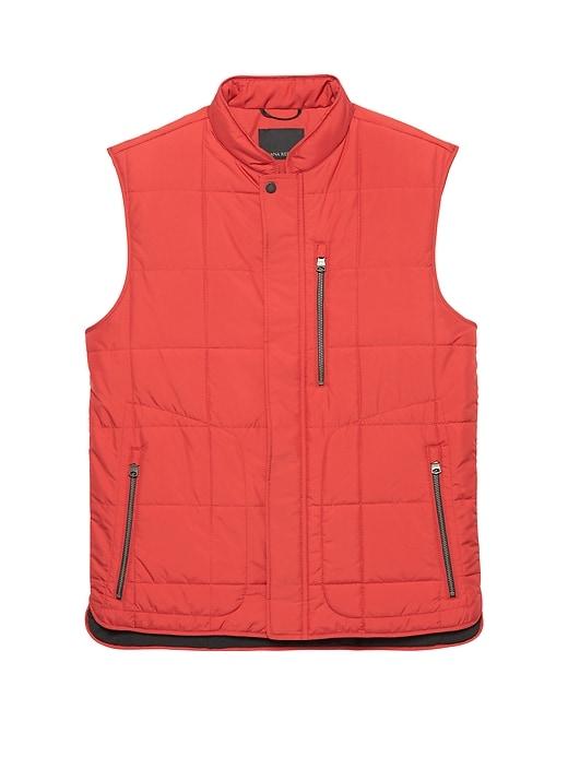 Banana Republic Mens Water-resistant Quilted Vest Tomato Paste Size L