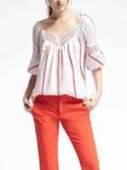 Banana Republic Womens Bell Sleeve Blouse - Red