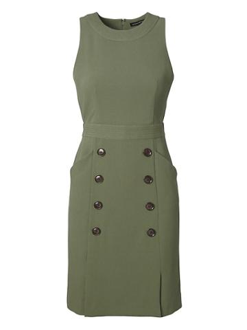 Banana Republic Womens Button Front Utility Sheath Dress - Flight Jacket