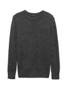 Banana Republic Womens Petite Chunky Metallic Crew-neck Sweater Dark Charcoal Gray Size Xs