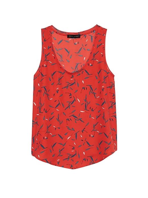 Banana Republic Leaf Print Picot-trim Tank Top