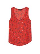 Banana Republic Leaf Print Picot-trim Tank Top