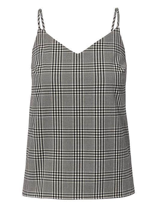 Banana Republic Plaid Essential Cami - Black & White