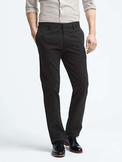 Banana Republic Mens Emerson Straight Chino - Black