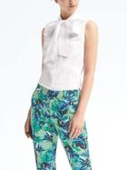 Banana Republic Riley Fit Bow Neck Shirt - White