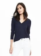 Banana Republic Womens Merino Wool Trapeze Pullover Size L - Midnight Navy