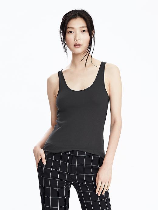 Banana Republic Essential Ribbed Tank Size L - Wood Ash
