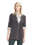 Banana Republic Womens Belted Cardigan - Gray Texture