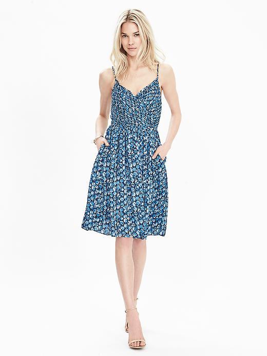 Banana Republic Womens Strappy Crossover Dress Size 0 Petite - Boat Blue