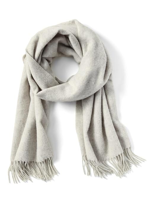 Banana Republic Mens Heathered Wool Scarf Heather Light Gray Size One Size