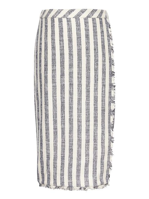 Banana Republic Womens Stripe Tweed Pencil Skirt Navy Stripe Size 12