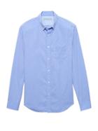 Banana Republic Mens Camden Standard-fit Luxe Poplin Shirt Marfa Blue Size S