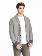 Banana Republic Mens Terry Shawl Collar Cardigan Size L Tall - Black