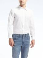 Banana Republic Mens Camden Fit Custom Wash Solid Shirt - White